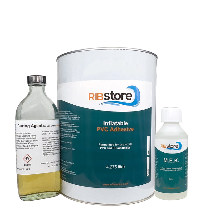 PVC Inflatable Boat and RIB Repair 2-Part Adhesive Glue by RIBstore - 125ml, 250ml, 1 litre or 4.5 litre