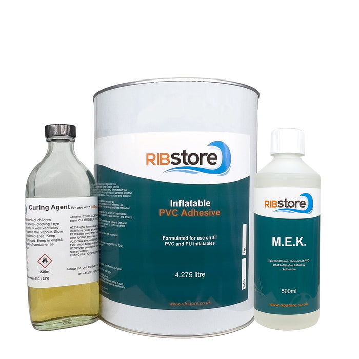 PVC Inflatable Boat and RIB Repair 2-Part Adhesive Glue by RIBstore - 125ml, 250ml, 1 litre or 4.5 litre