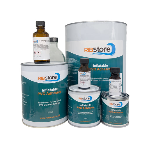 PVC Inflatable Boat and RIB Repair 2-Part Adhesive Glue by RIBstore - 125ml, 250ml, 1 litre or 4.5 litre